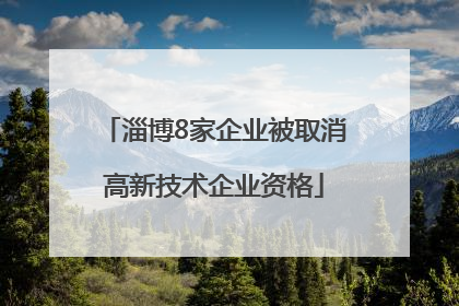 淄博8家企业被取消高新技术企业资格