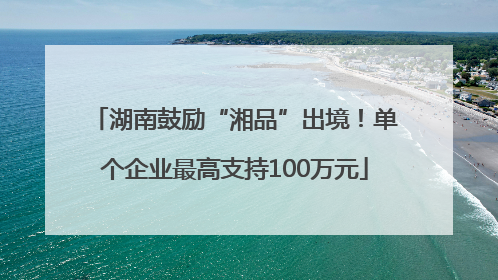 湖南鼓励“湘品”出境！单个企业最高支持100万元