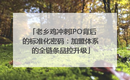 老乡鸡冲刺IPO背后的标准化密码：加盟体系的全链条品控升级
