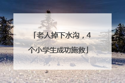 老人掉下水沟，4个小学生成功施救
