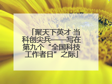 聚天下英才 当科创尖兵——写在第九个“全国科技工作者日”之际