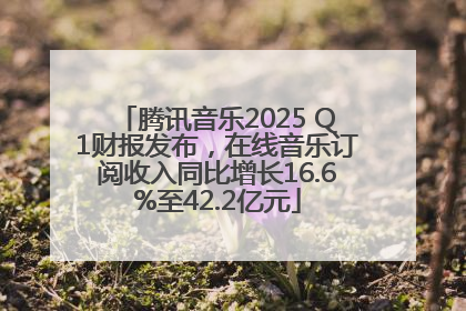 腾讯音乐2025 Q1财报发布，在线音乐订阅收入同比增长16.6%至42.2亿元