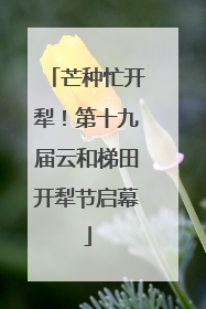 芒种忙开犁！第十九届云和梯田开犁节启幕