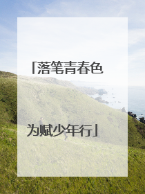 落笔青春色 为赋少年行