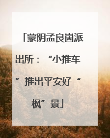 蒙阴孟良崮派出所：“小推车”推出平安好“枫”景