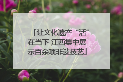 让文化遗产“活”在当下 江西集中展示百余项非遗技艺