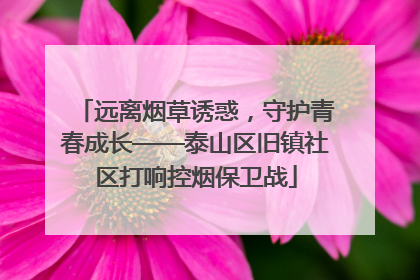 远离烟草诱惑，守护青春成长——泰山区旧镇社区打响控烟保卫战