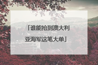 谁能抢到澳大利亚海军这笔大单