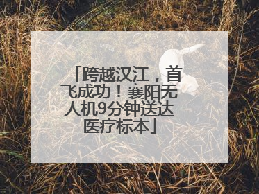 跨越汉江，首飞成功！襄阳无人机9分钟送达医疗标本