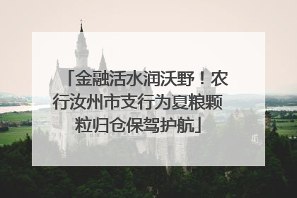 金融活水润沃野！农行汝州市支行为夏粮颗粒归仓保驾护航