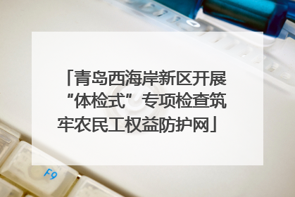 青岛西海岸新区开展“体检式”专项检查筑牢农民工权益防护网
