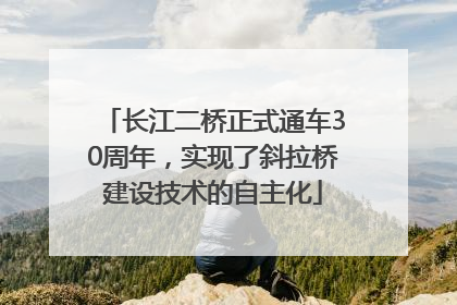 长江二桥正式通车30周年，实现了斜拉桥建设技术的自主化