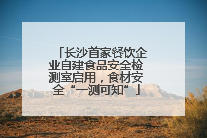 长沙首家餐饮企业自建食品安全检测室启用，食材安全“一测可知”