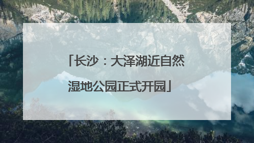 长沙：大泽湖近自然湿地公园正式开园