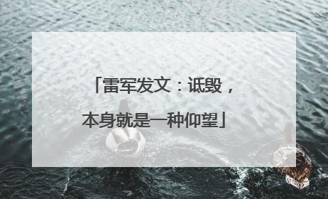 雷军发文：诋毁，本身就是一种仰望