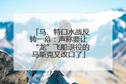 马、特口水战反转一幕：声称要让“龙”飞船退役的马斯克又改口了