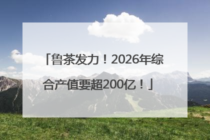 鲁茶发力！2026年综合产值要超200亿！