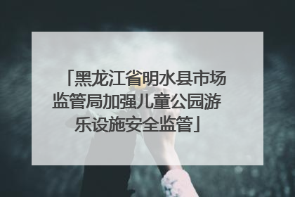 黑龙江省明水县市场监管局加强儿童公园游乐设施安全监管