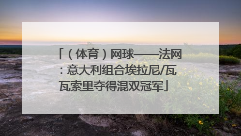 （体育）网球——法网：意大利组合埃拉尼/瓦瓦索里夺得混双冠军