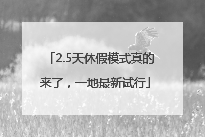 2.5天休假模式真的来了，一地最新试行