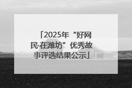2025年“好网民·在潍坊”优秀故事评选结果公示