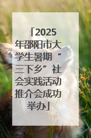 2025年邵阳市大学生暑期“三下乡”社会实践活动推介会成功举办