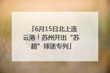 6月15日北上连云港！苏州开出“苏超”球迷专列