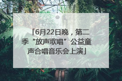 6月22日晚，第二季“放声歌唱”公益童声合唱音乐会上演